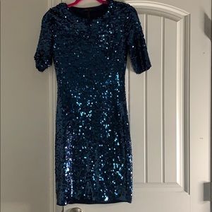 Small BCBG blue sequin dress